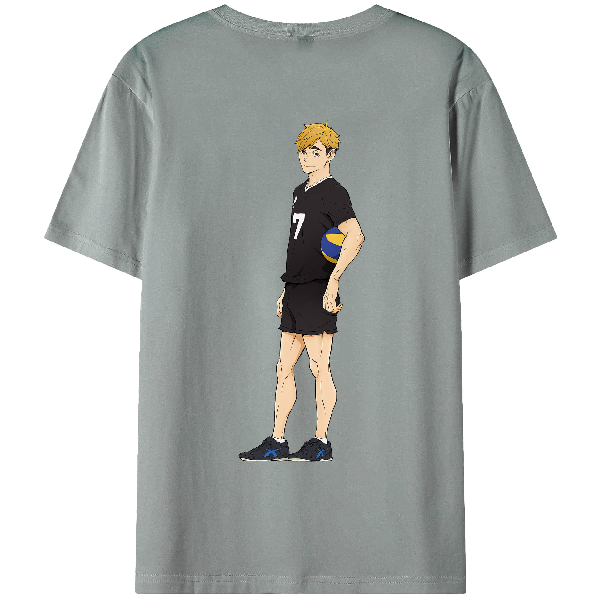 （画像用） ハイキュー!! Haikyu!! 綿100％ メンズ半袖Tシャツ（バックプリント） 通気性